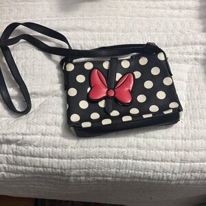 Disney Polka Dot Crossbody Bag with Red Bow